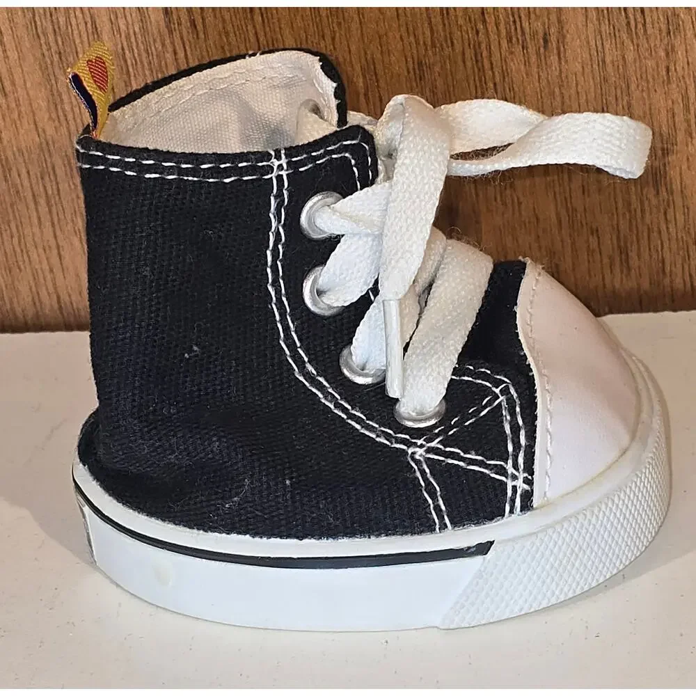 BABW Baby Shoes Lot 2 Pairs High Top Sneakers Checkerboard Slip On Black White